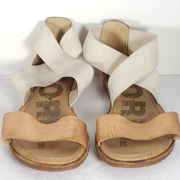 Sorel Women's Ella US8 Natural Rose Gold Leather Crisscross Strap Flat Sandals - Picture 5 of 16